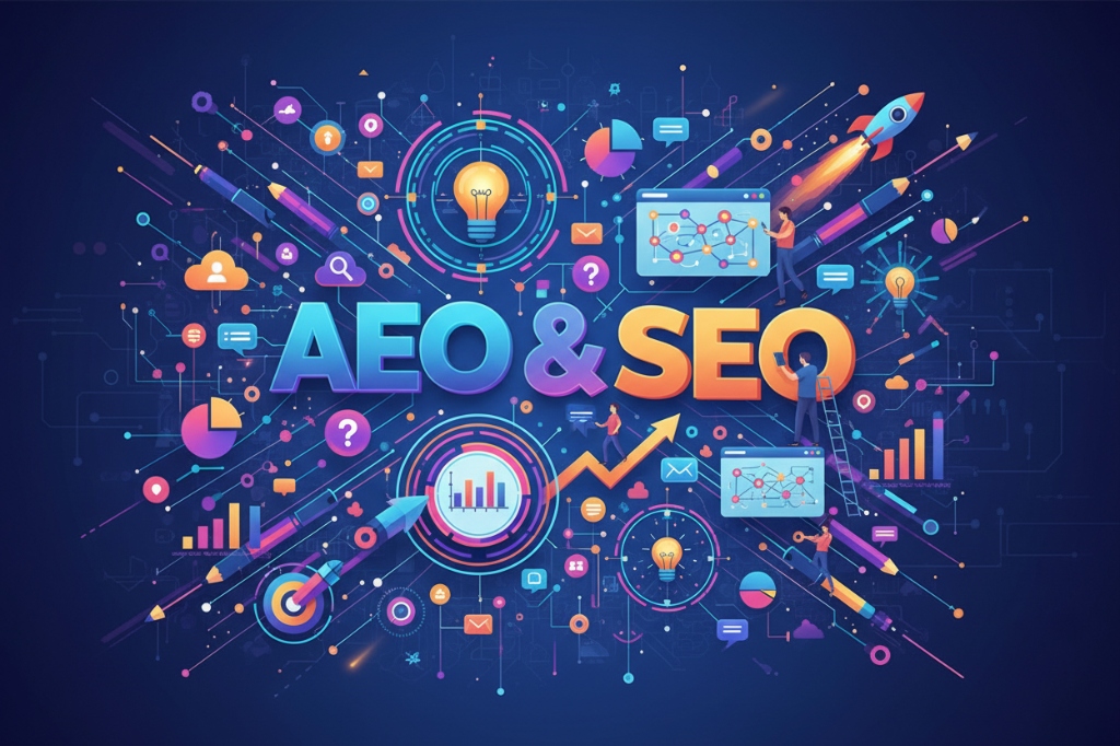 AEO & SEO Content Strategy Illustration