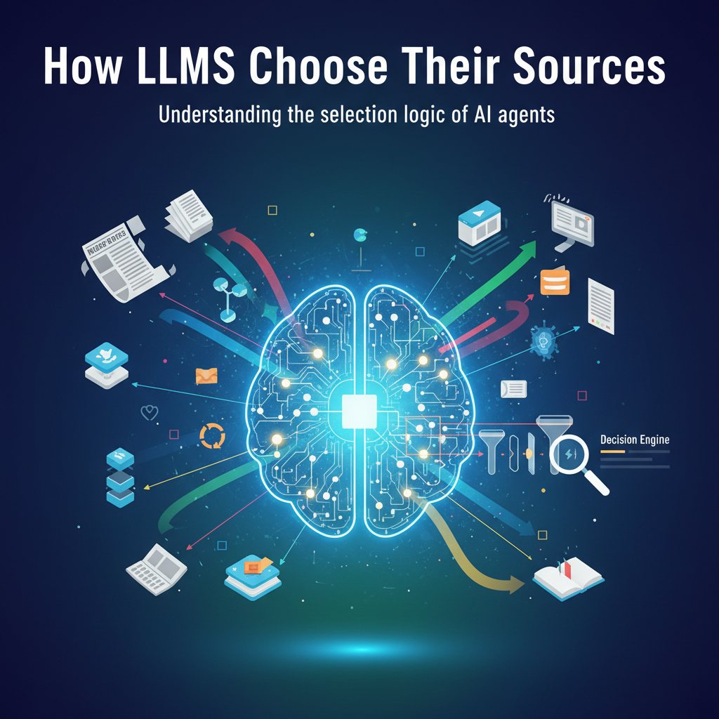 How LLMs Choose Their Sources - AI Brain Processing Data